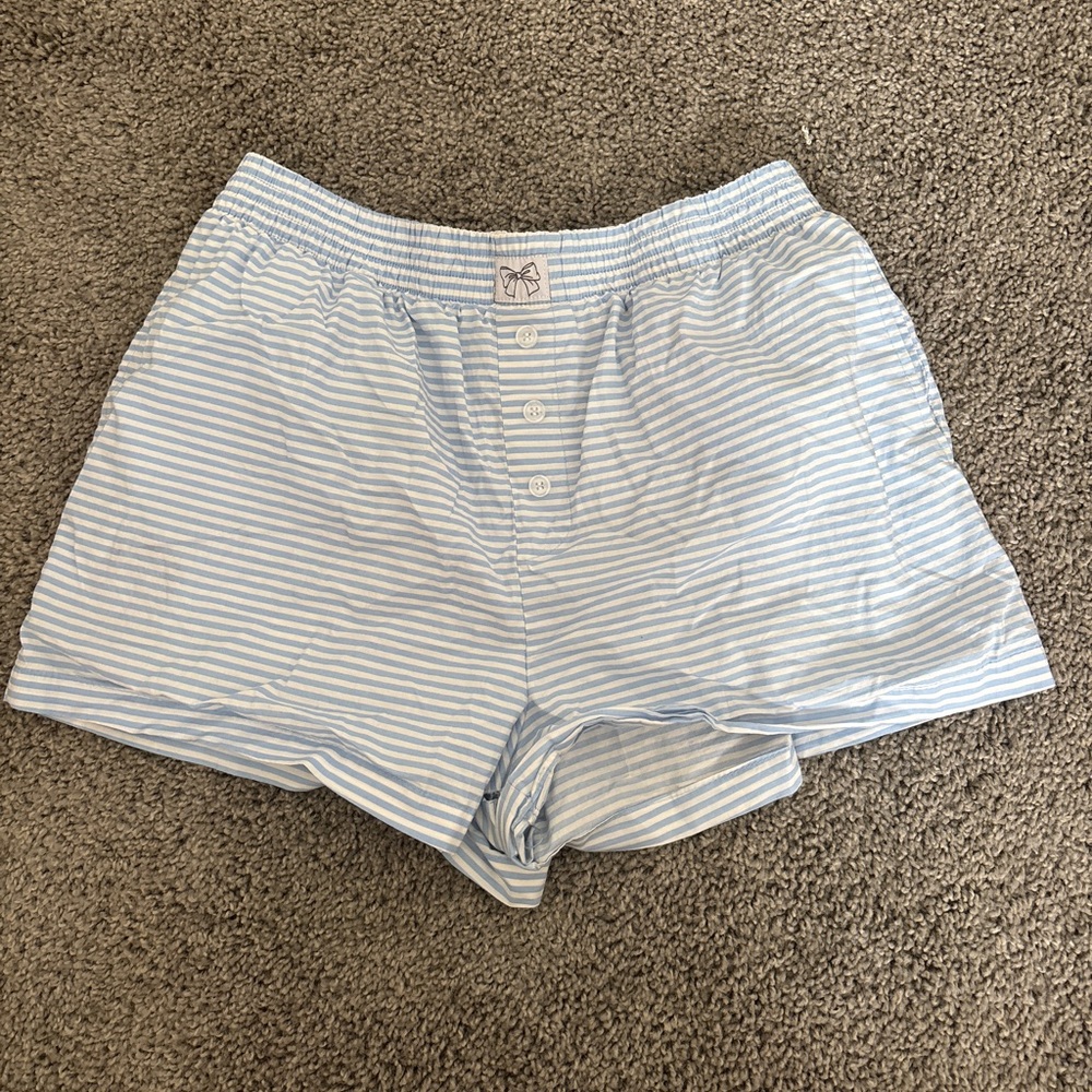 Blue Striped Women's Shorts